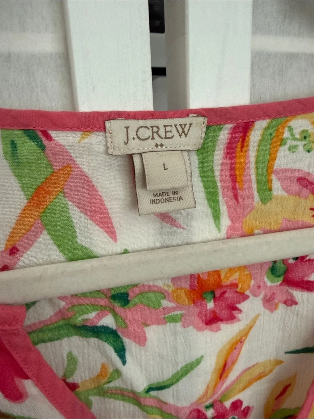 J. Crew Pink Multi Floral V-Neck Swim Coverup Dress Size L